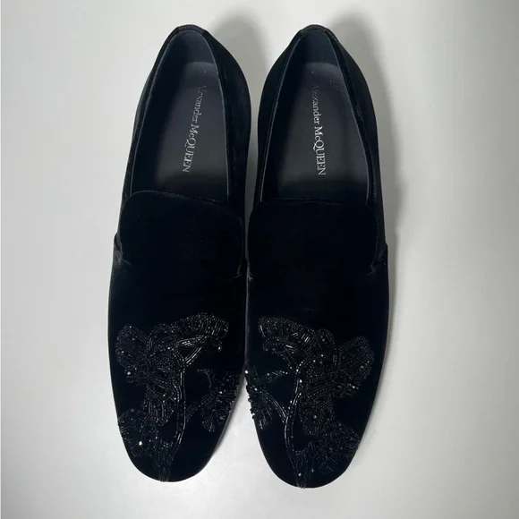 Beaded Orchid Velvet Loafers McQueen Men main image 4